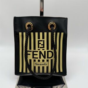 Fendi Black and Yellow Tote Bag